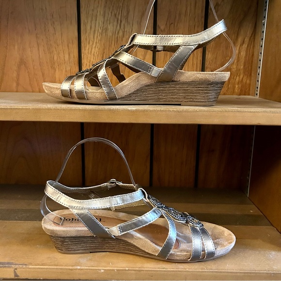 Cobb Hill New Balance Rockport Gold Hollywood Hannah Wedge Sandals, size 9.5 - Picture 4 of 12